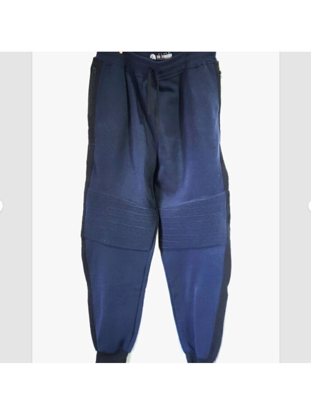 US Forces Sweatpants Mens 18" Waist Track Joggers Adjustable Tie Zip Pockets